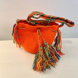 Orange Artesanias Crossbody Purse